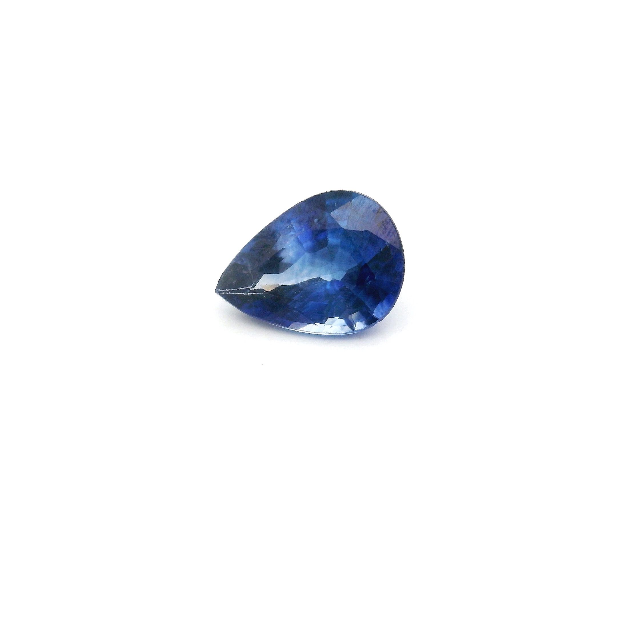 Szafir 1,18 ct, niebieski, szlif gruszka