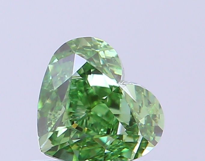 0.64 CT Fancy Vivid Green HEART