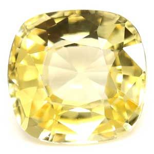 Szafir 1,36 ct, żółty, szlif cushion