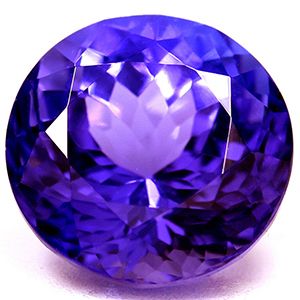 Tanzanit 3,84 ct, niebieski, szlif okrągły