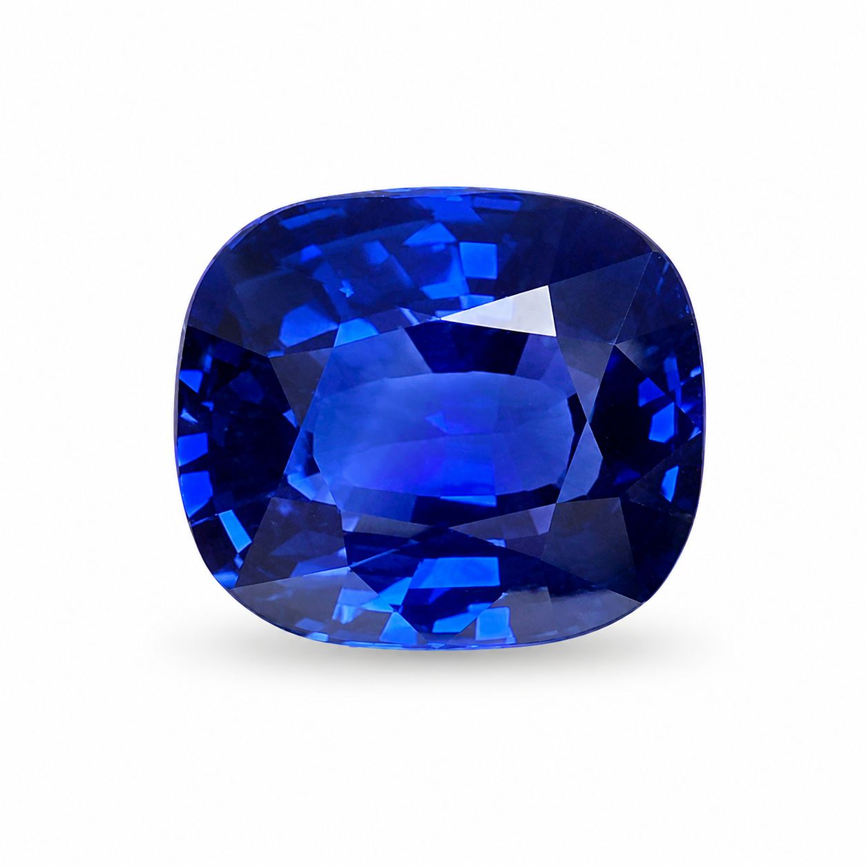 7.04 Carat Blue Cushion Sapphire