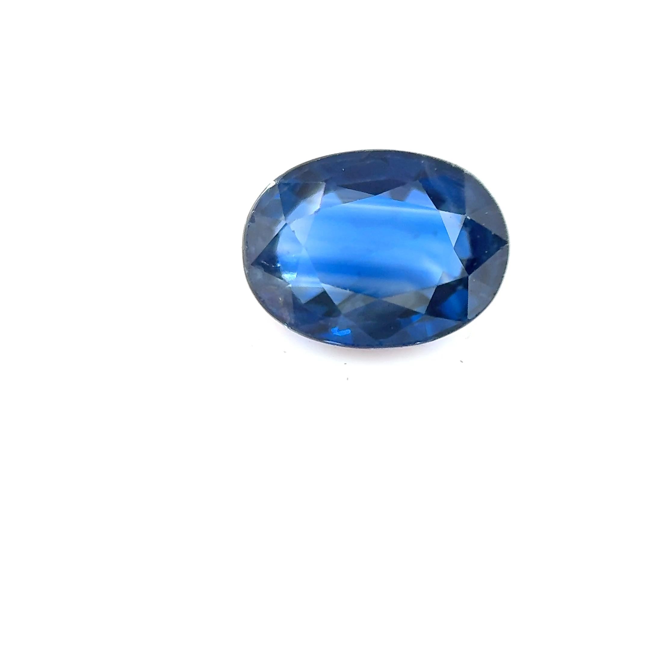 Szafir 1,11 ct, niebieski, szlif owalny