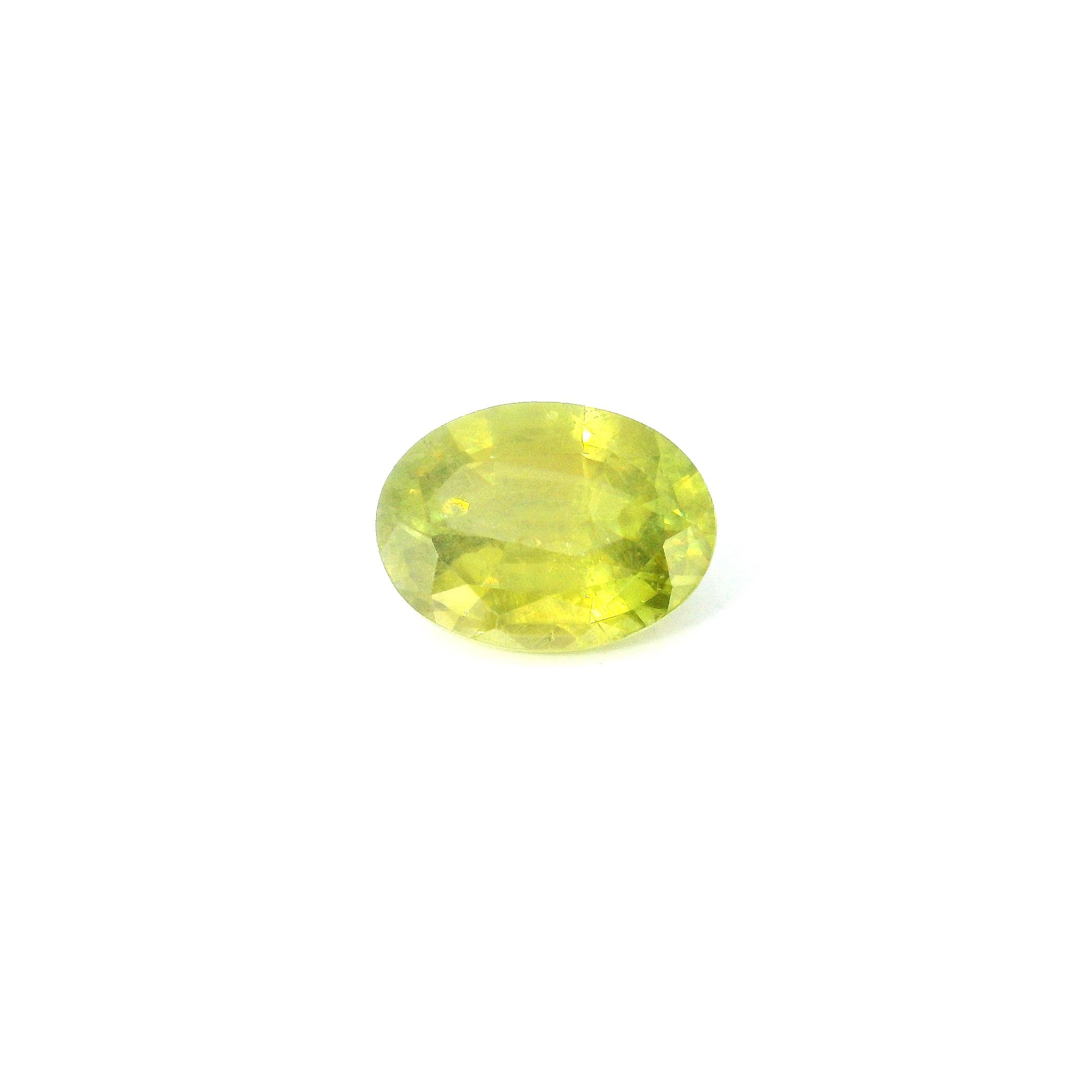 Sfen 1,32 ct, żółty, szlif owalny