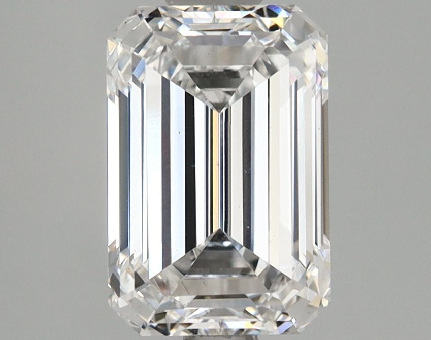 2.12-carat emerald diamond with E color, null cut, and VS2 clarity.