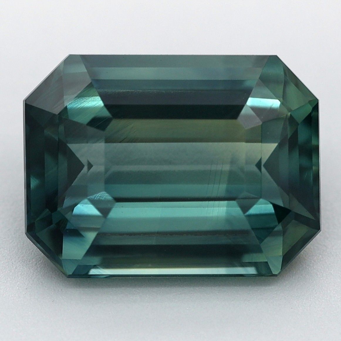 Szafir 4,05 ct, morski, szlif szmaragdowy