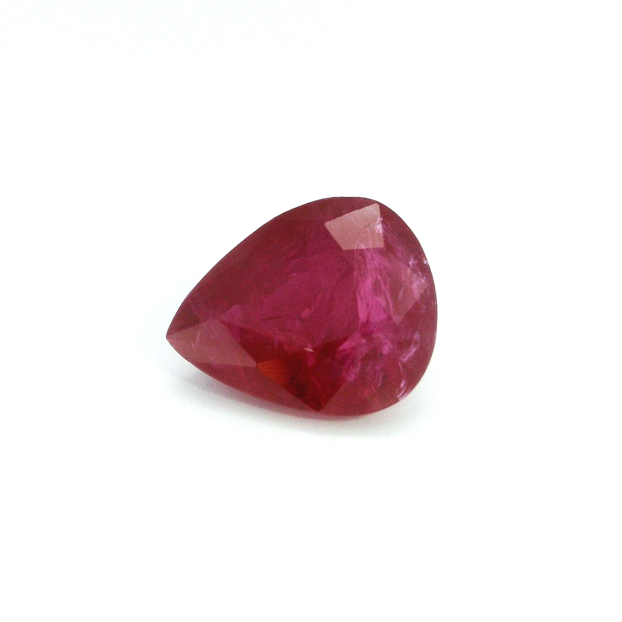 Rubin 4,36 ct, czerwony, szlif gruszka