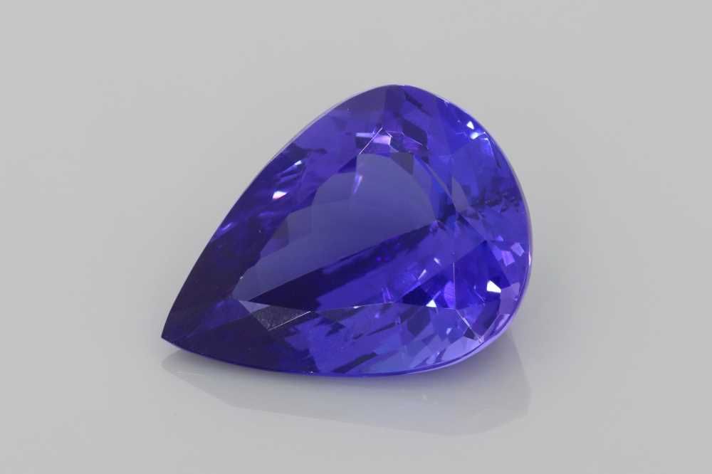 Tanzanit 10,02 ct, niebieski, szlif gruszka