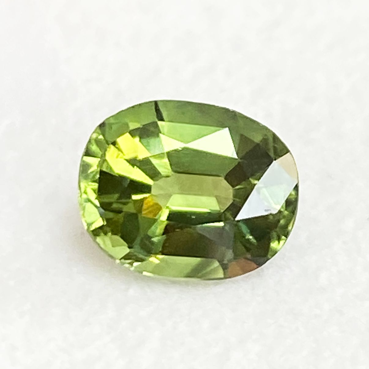 SAPPHIRE FACETED 1.64ct GREEN GREEN EC AUSTRALIA HEATED