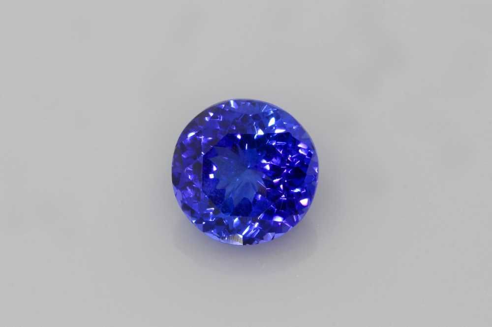 Tanzanit 4,10 ct, niebieski, szlif okrągły