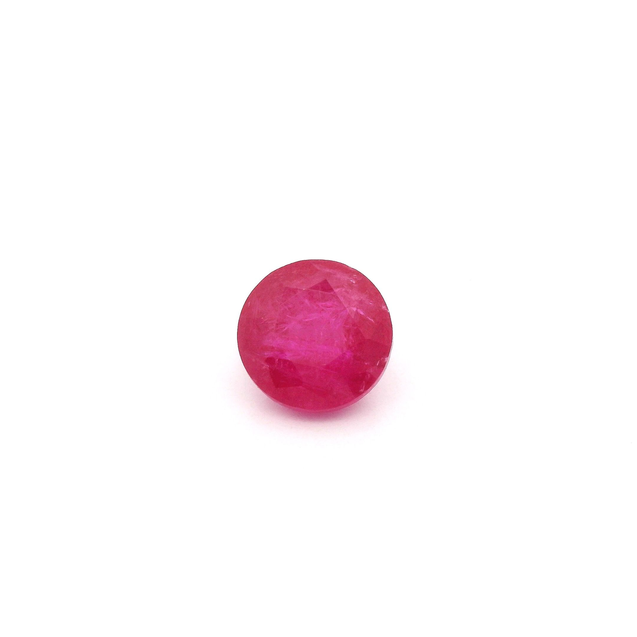 Rubin 1,30 ct, czerwony, szlif okrągły
