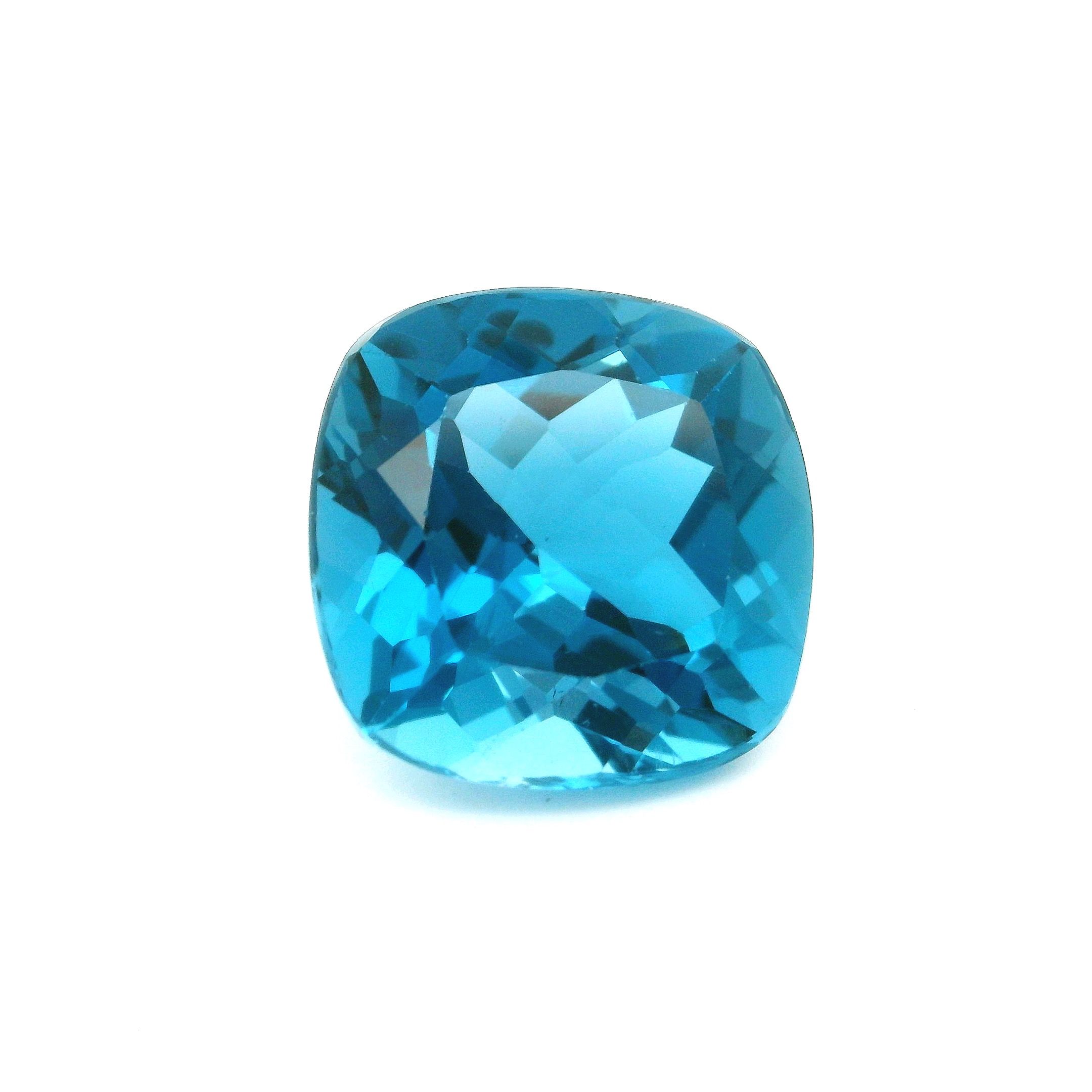 Topaz 17,84 ct, niebieski, szlif cushion