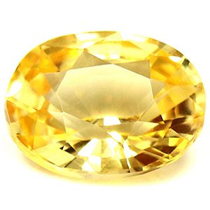 Szafir 1,23 ct, żółty, szlif owalny