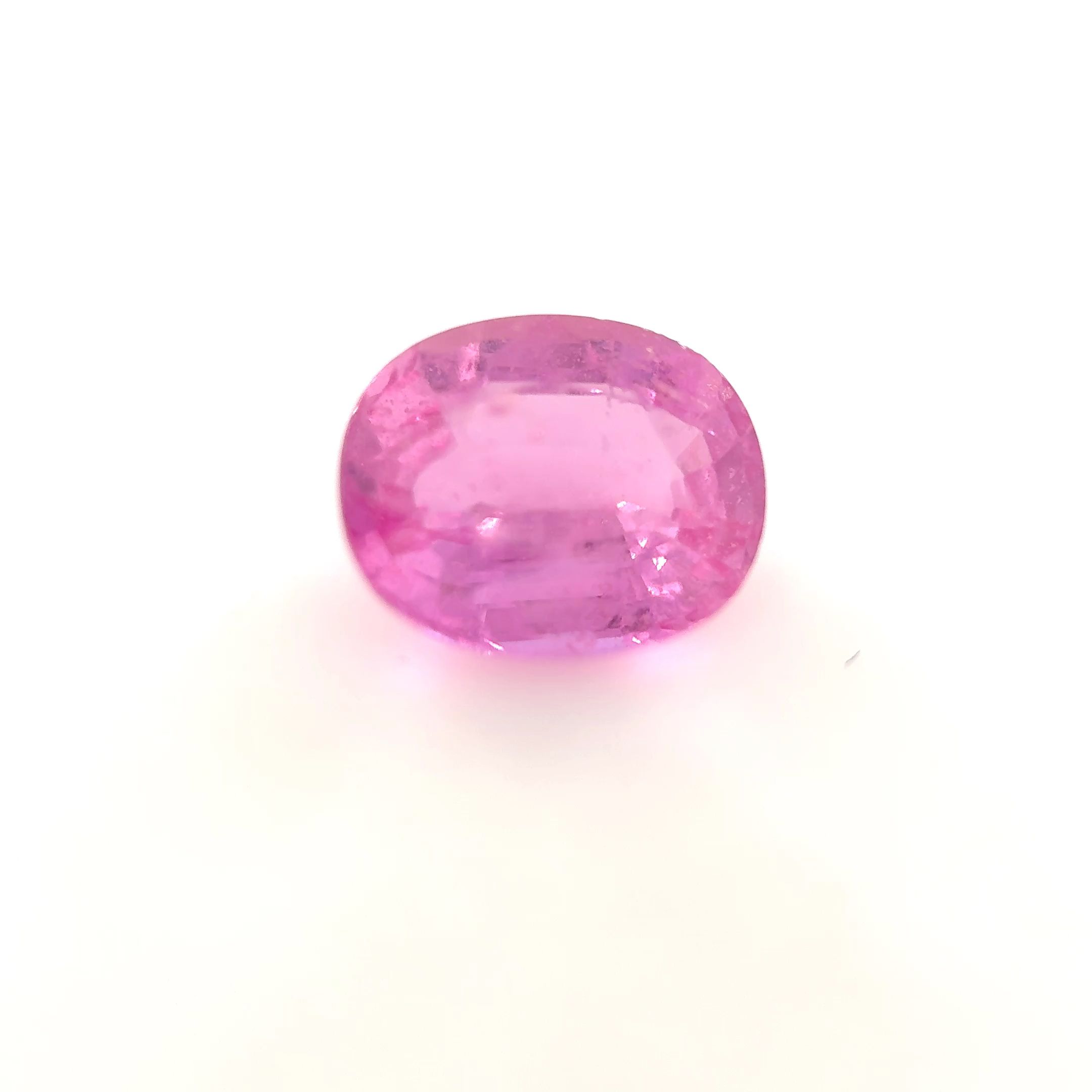 Szafir 2,23 ct, różowy, szlif owalny