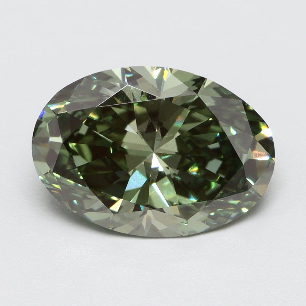 1.05 CT Fancy Vivid Green OVAL
