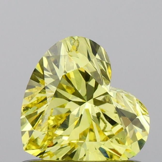 0.67 CT Fancy Vivid Yellow HEART