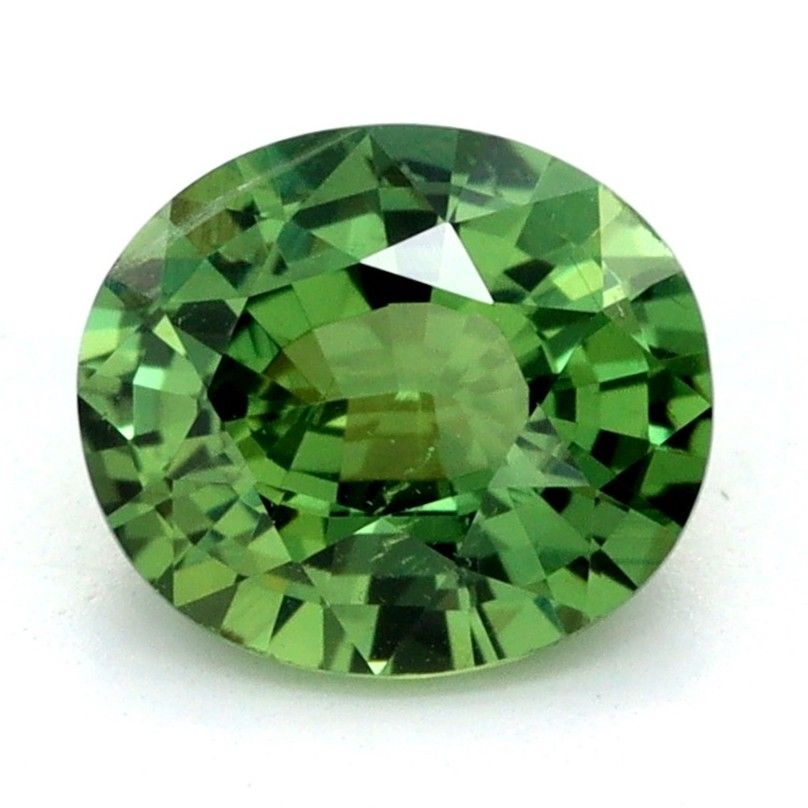 Szafir 1,01 ct, zielony, szlif owalny