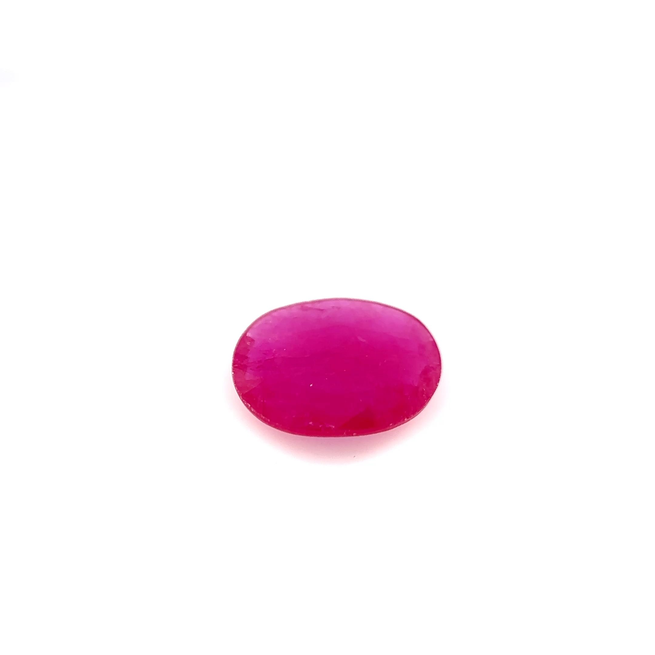 Rubin 1,30 ct, czerwony, szlif owalny
