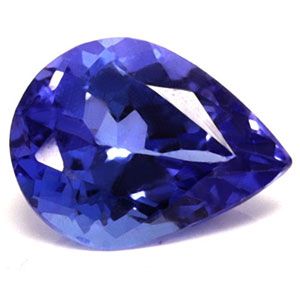 Tanzanit 1,70 ct, niebieski, szlif gruszka