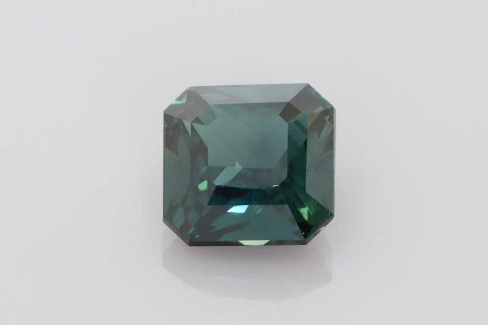 Szafir 4,53 ct, morski, szlif asscher