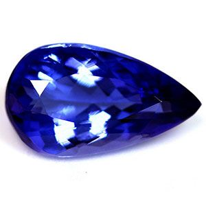 Tanzanit 3,15 ct, niebieski, szlif gruszka