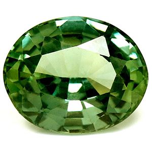 Szafir 1,15 ct, zielony, szlif owalny