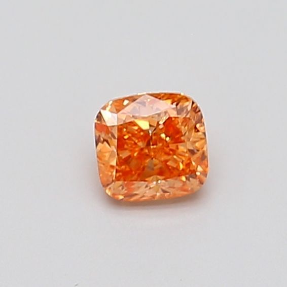 0.52 CT Fancy Intense Orange CUSHION BRILLIANT