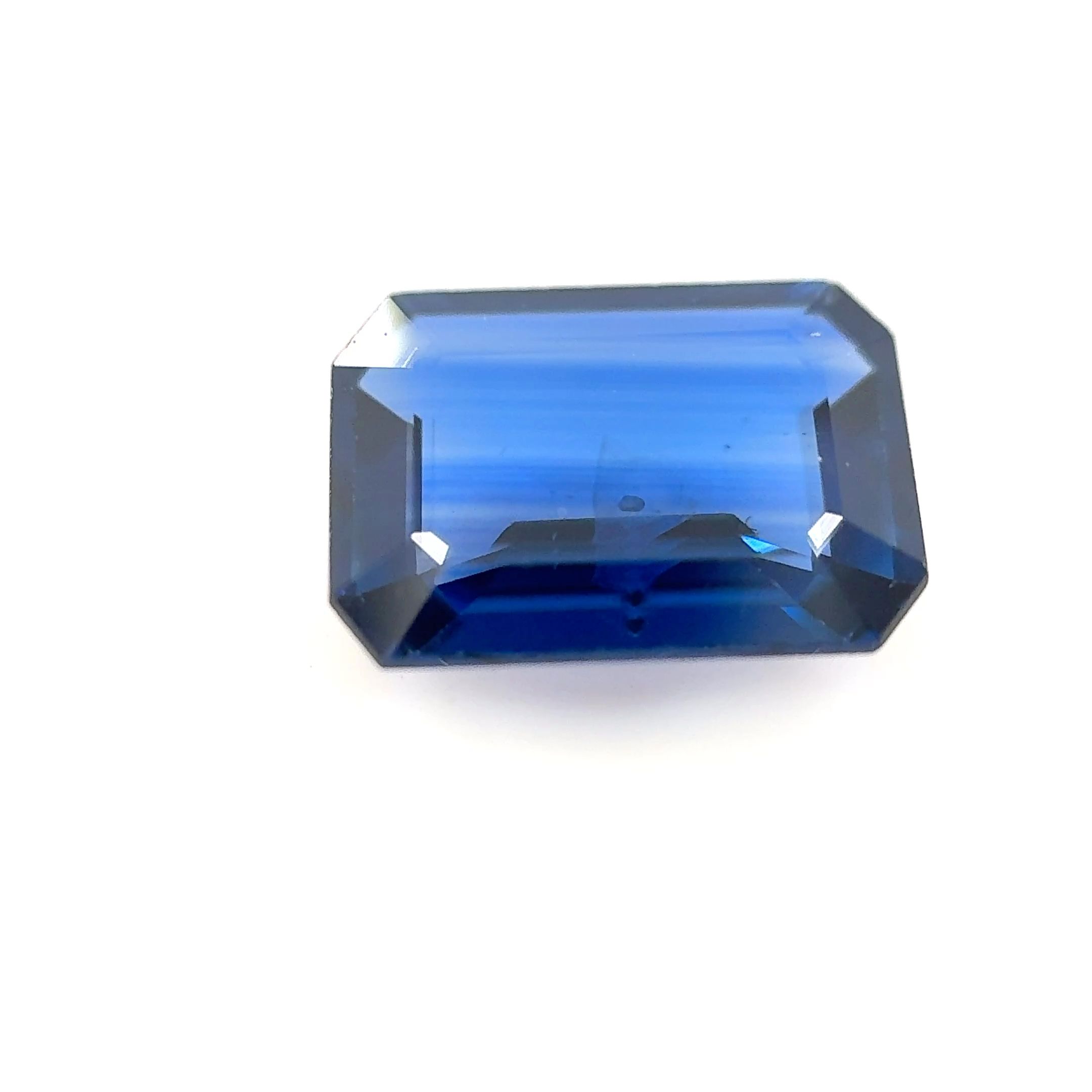 Szafir 1,23 ct, niebieski, szlif szmaragdowy