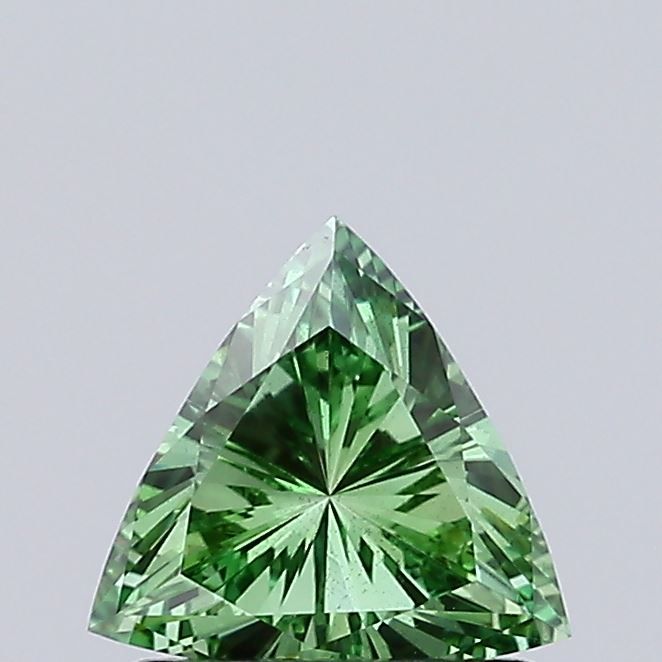 0.67 CT Fancy Vivid Green TRIANGULAR