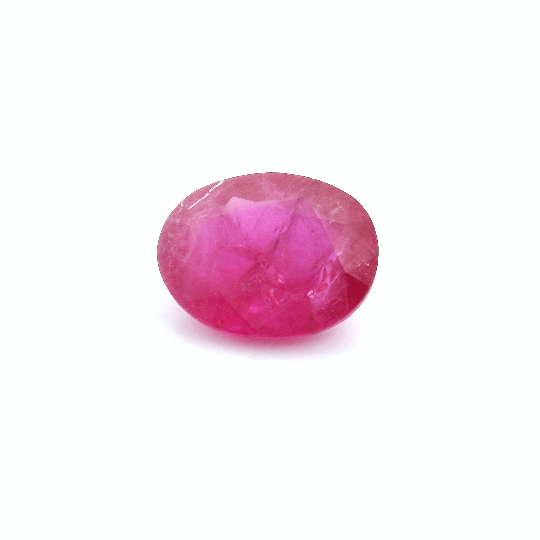 RUBY FACETED 3.13ct RED Medium Intense MI MOZAMBIQUE HEATED