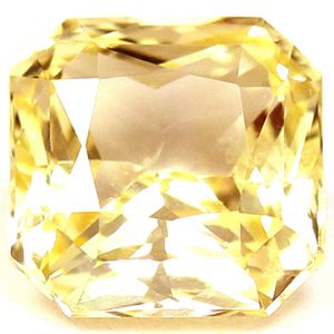 Szafir 1,38 ct, żółty, szlif szmaragdowy