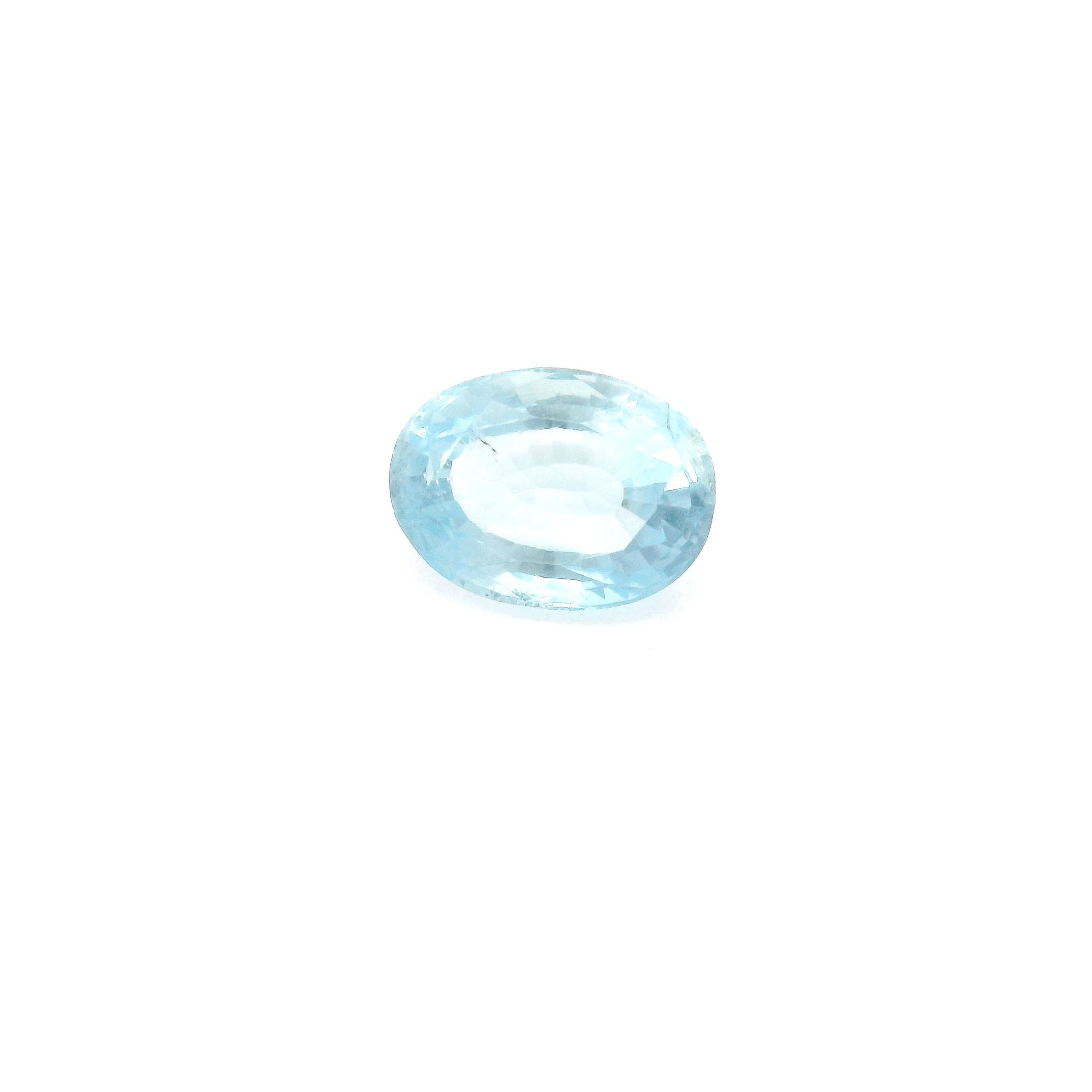 AQUAMARINE FACETED 1.04ct BLUE Medium blue EC INDIA HEATED