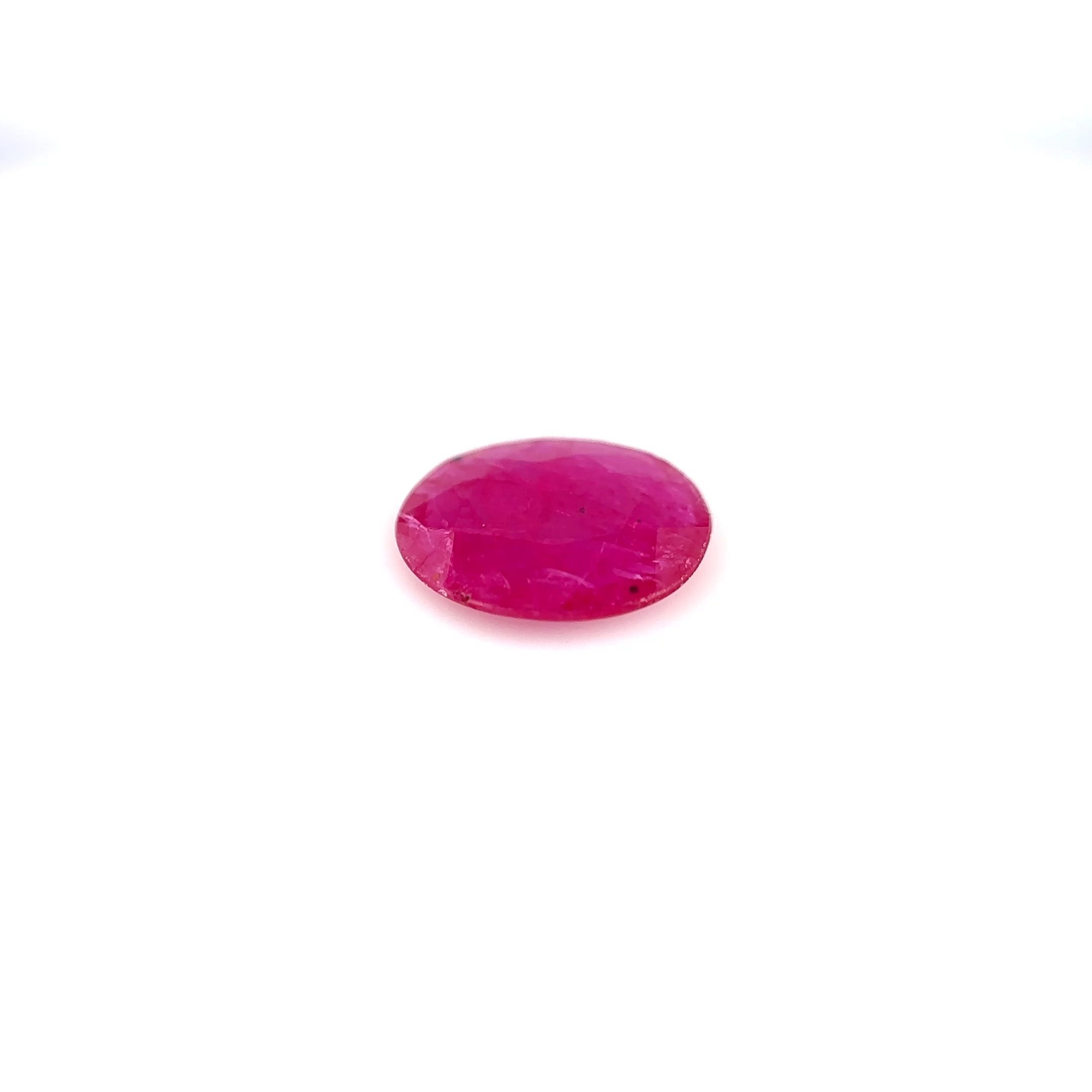Rubin 1,25 ct, czerwony, szlif owalny