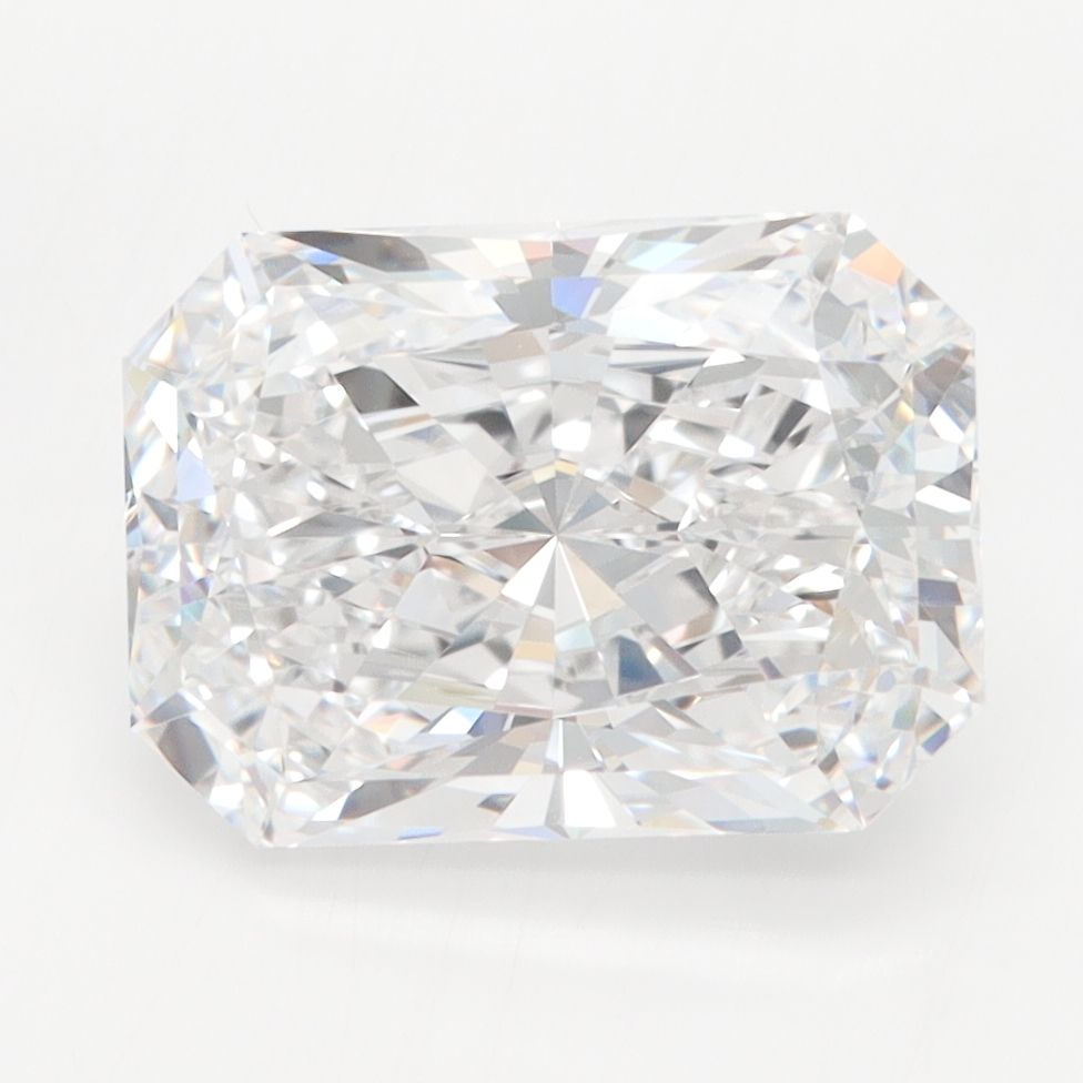 3.47-carat radiant diamond with D color, null cut, and VVS1 clarity.