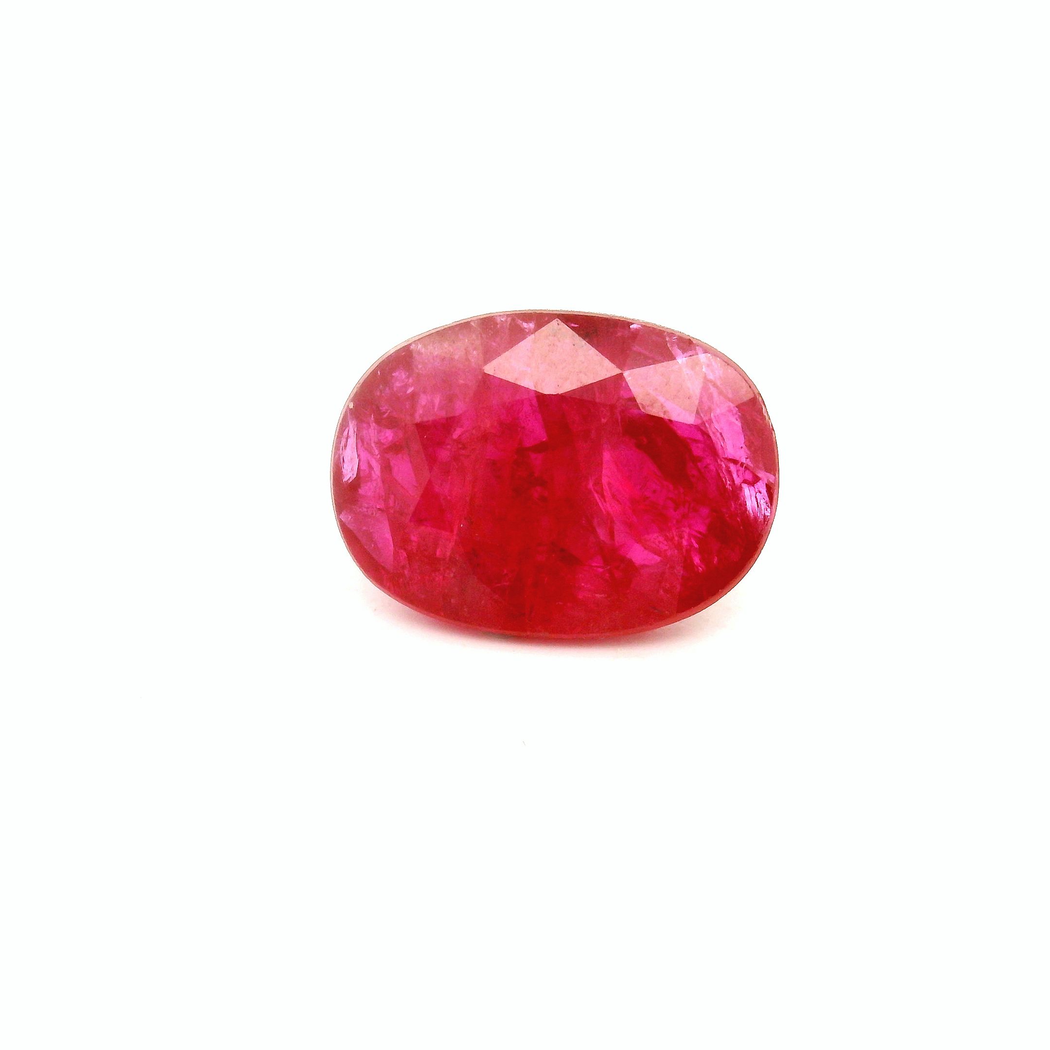 Rubin 4,17 ct, czerwony, szlif owalny