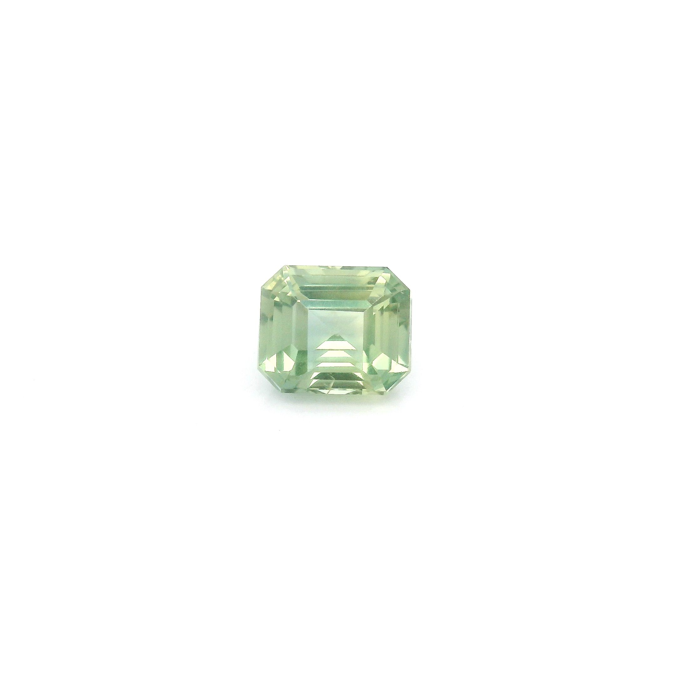 Szafir 1,02 ct, zielony, szlif ośmiokątny