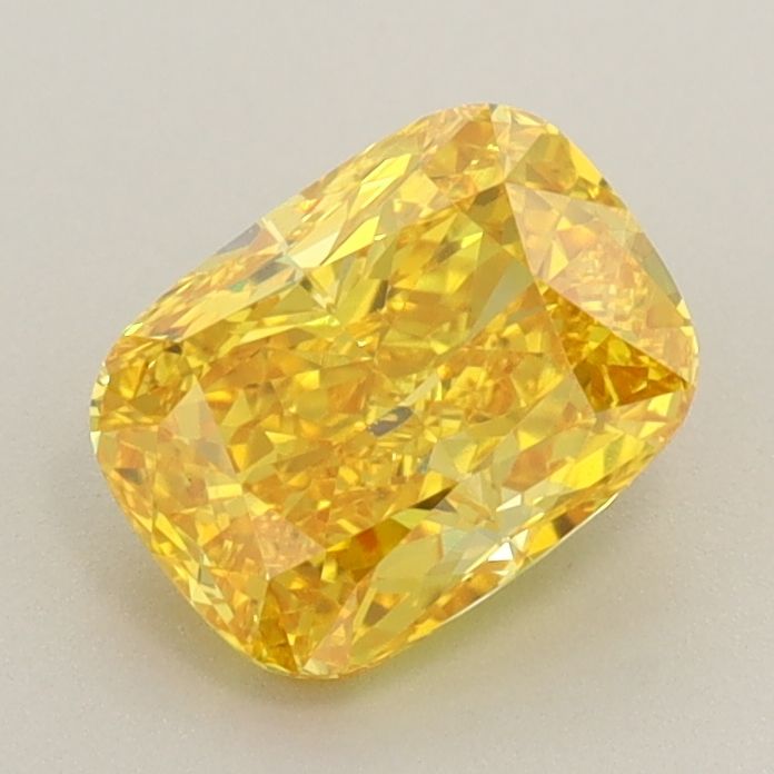 1.07 CT Fancy Vivid Yellow CUSHION BRILLIANT