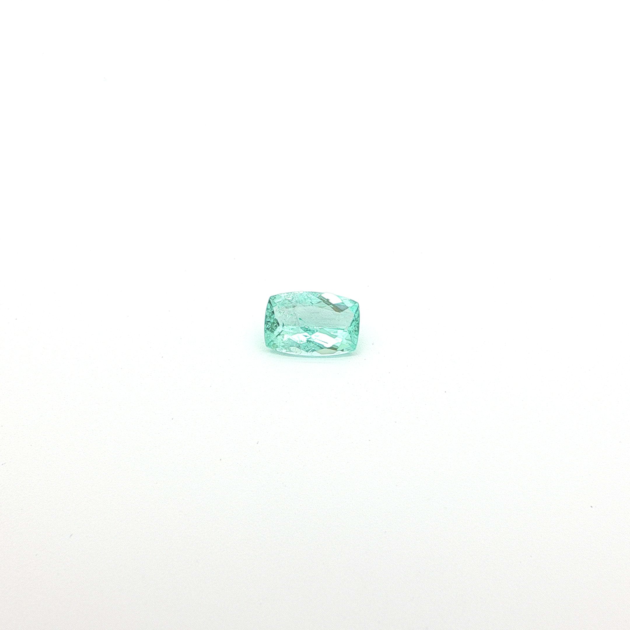 Turmalin 1,27 ct, zielony, szlif cushion