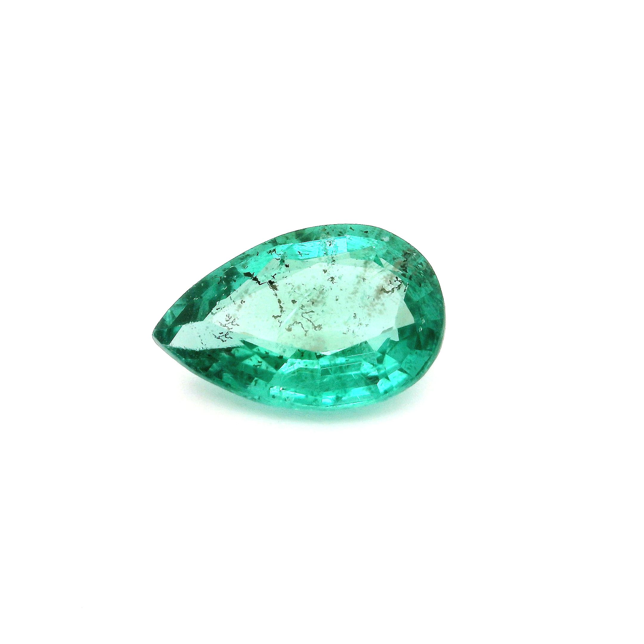 3.48 ct Pear Emerald