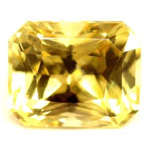 Szafir 1,82 ct, żółty, szlif szmaragdowy