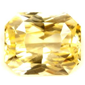Szafir 3,12 ct, żółty, szlif szmaragdowy