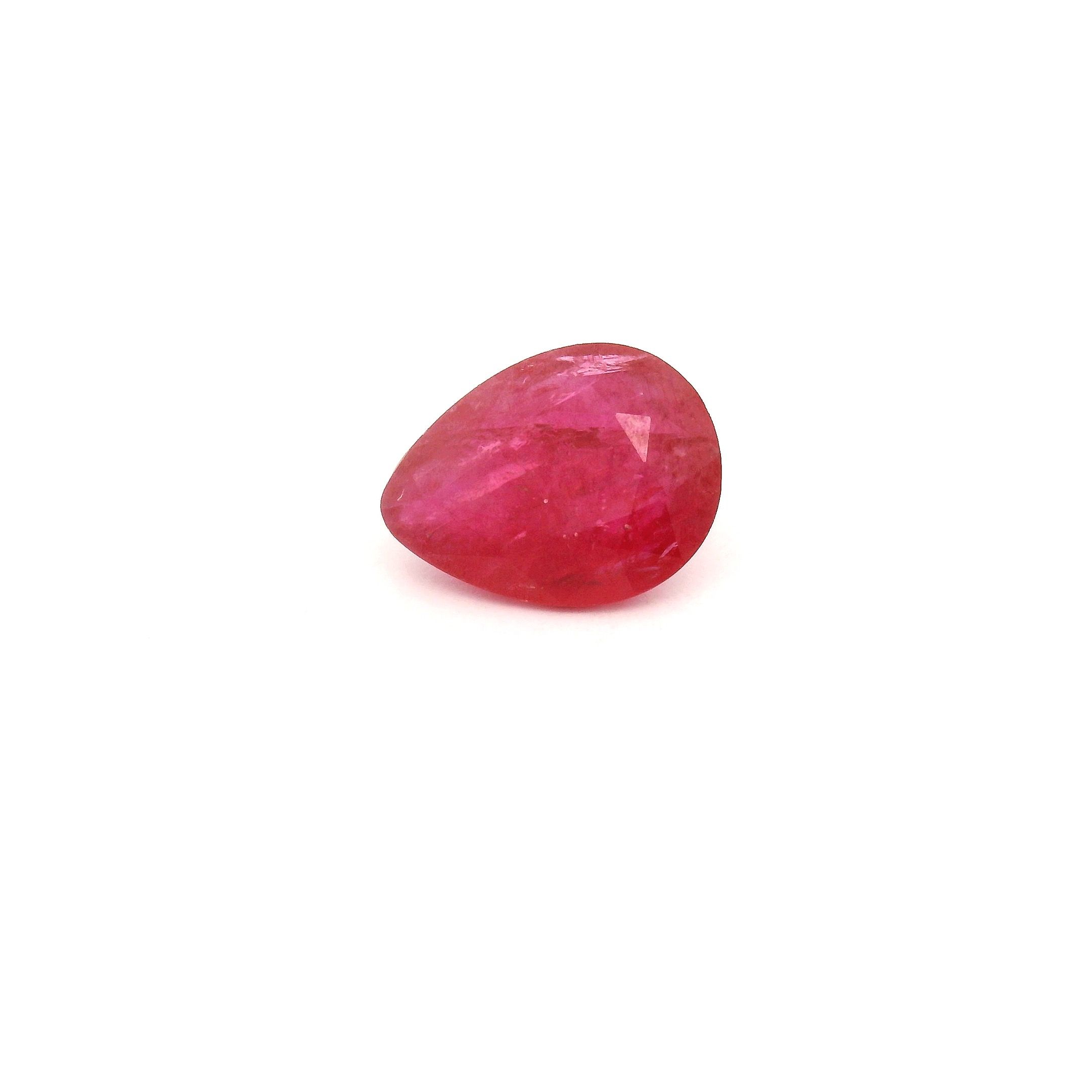 Rubin 1,20 ct, czerwony, szlif gruszka
