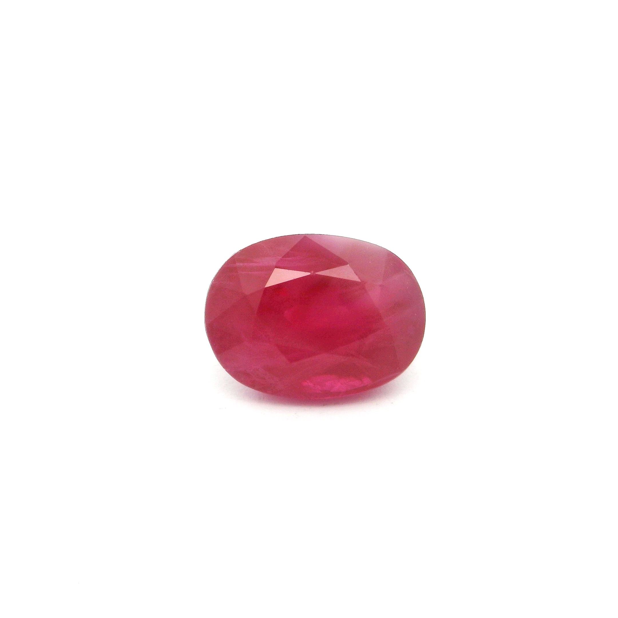 Rubin 1,96 ct, czerwony, szlif owalny