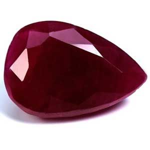 Rubin 4,35 ct, czerwony, szlif gruszka