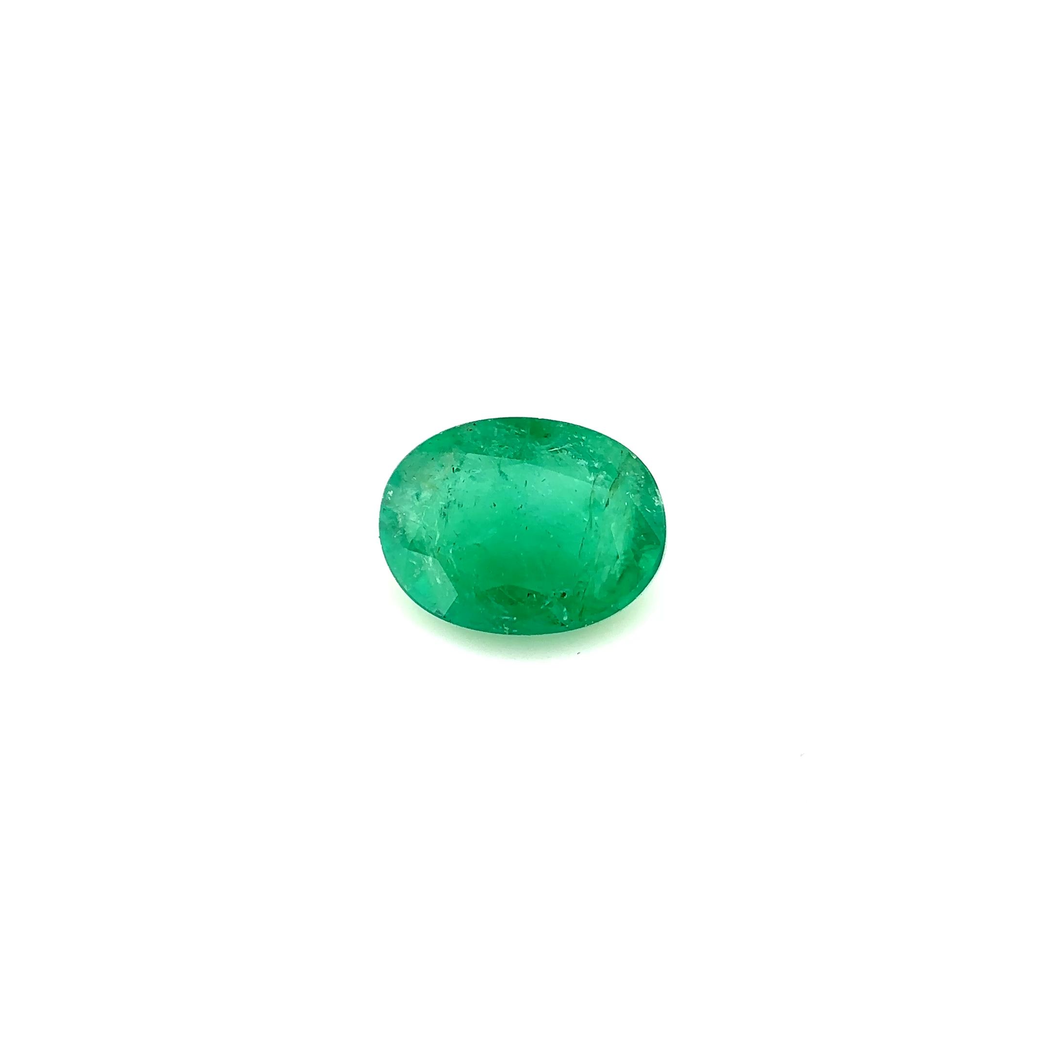 Szmaragd 1,38 ct, zielony, szlif owalny