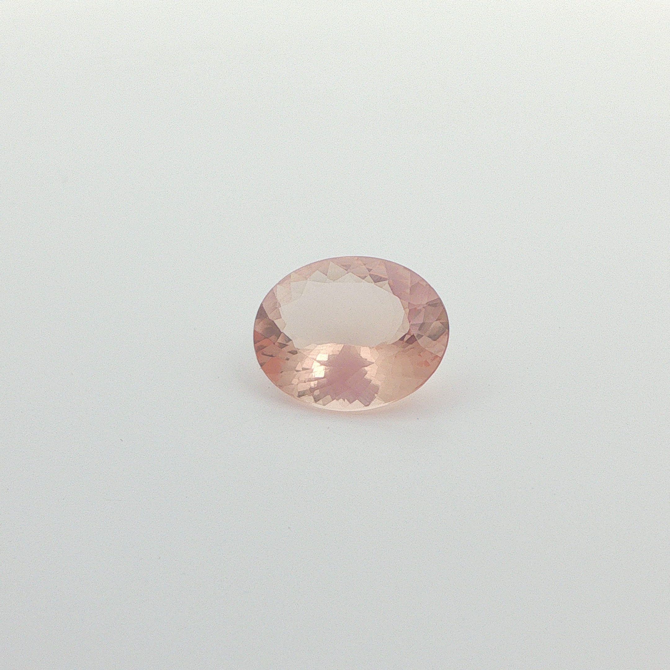 Morganit 6,19 ct, różowy, szlif owalny