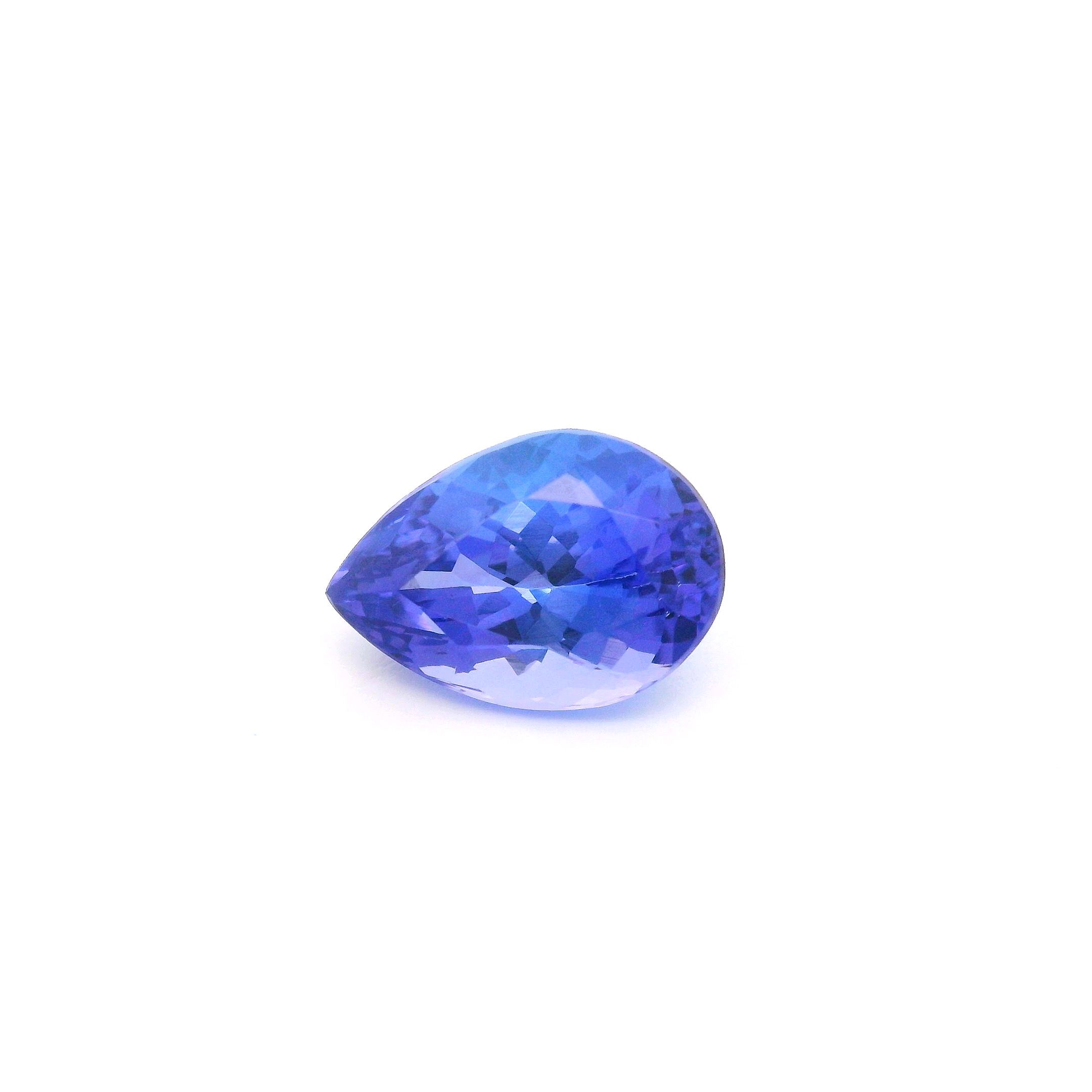 Tanzanit 1,88 ct, niebieski, szlif gruszka