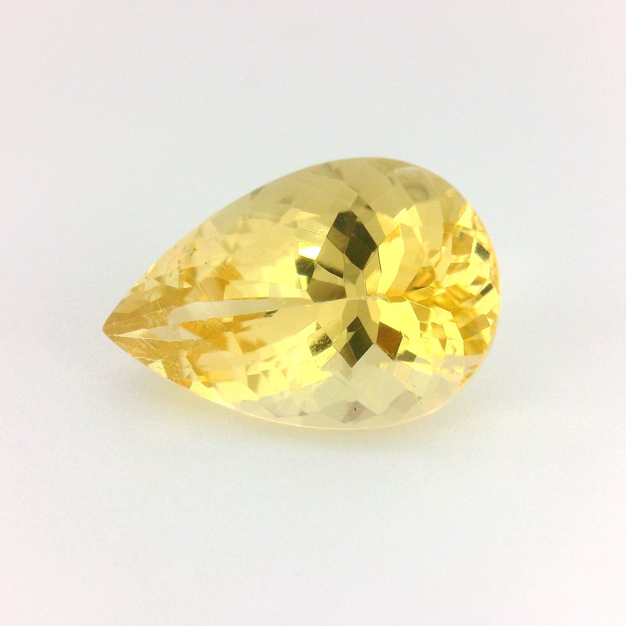 Heliodor 6,05 ct, żółty, szlif gruszka