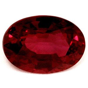 Rubin 1,09 ct, czerwony, szlif owalny