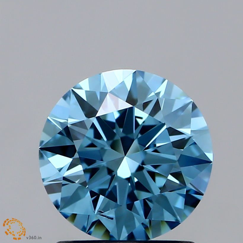 1.15 CT Fancy Intense Greenish Blue ROUND