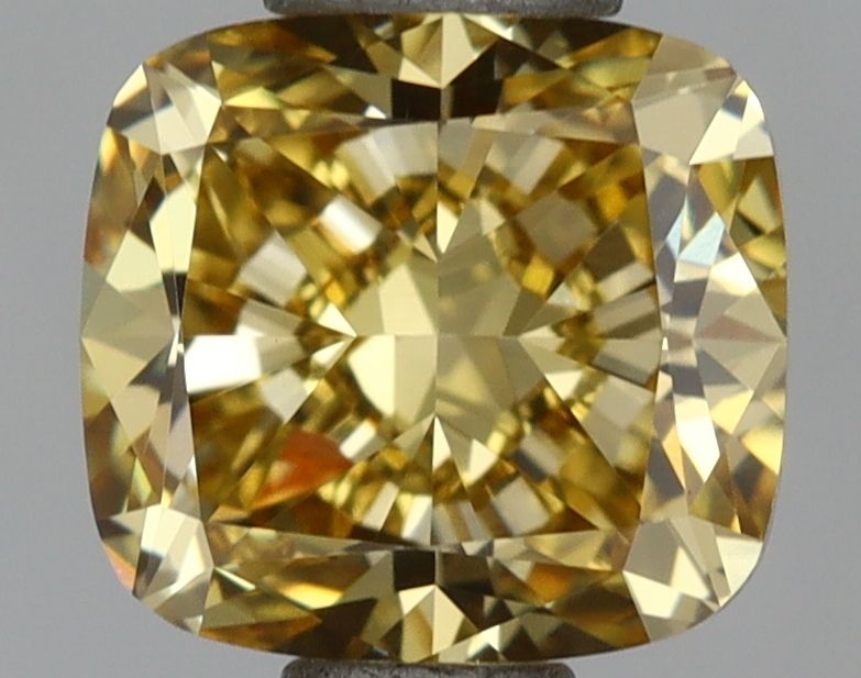 1.0 CT Fancy Vivid Yellow CUSHION BRILLIANT